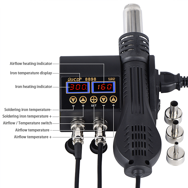 JCD 2 in 1 750W Soldering Stat - 2 In 1 Soldering Rework Station 750W recension och pris