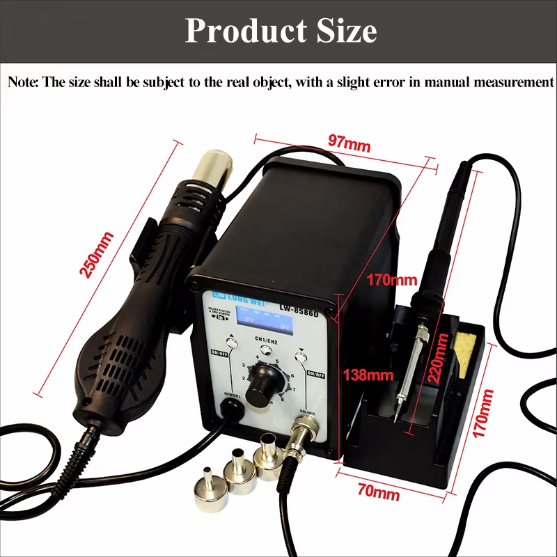 LW-8586D 2 in 1 750W Hot Air G - 2 In 1 Soldering Rework Station 750W recension och pris