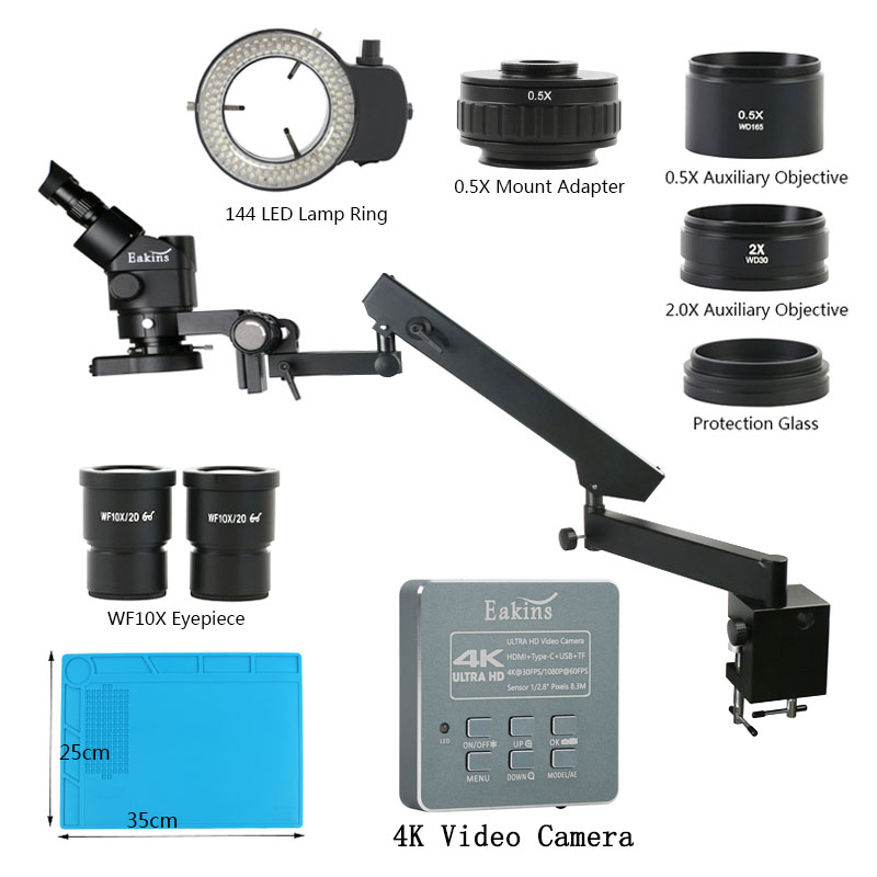 3.5X 90XArticulating Arm Pilla - Simul-Focal Industrial Microscope 4K Hdmi recension och pris