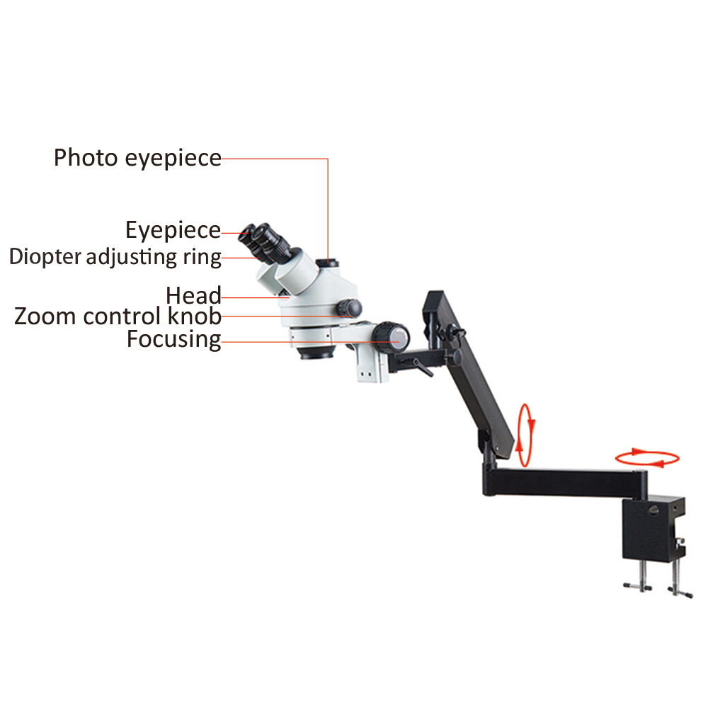 Flexible Arm Fixation Clamp Mi - Trinocular Stereo Microscope 7X-45X recension och pris