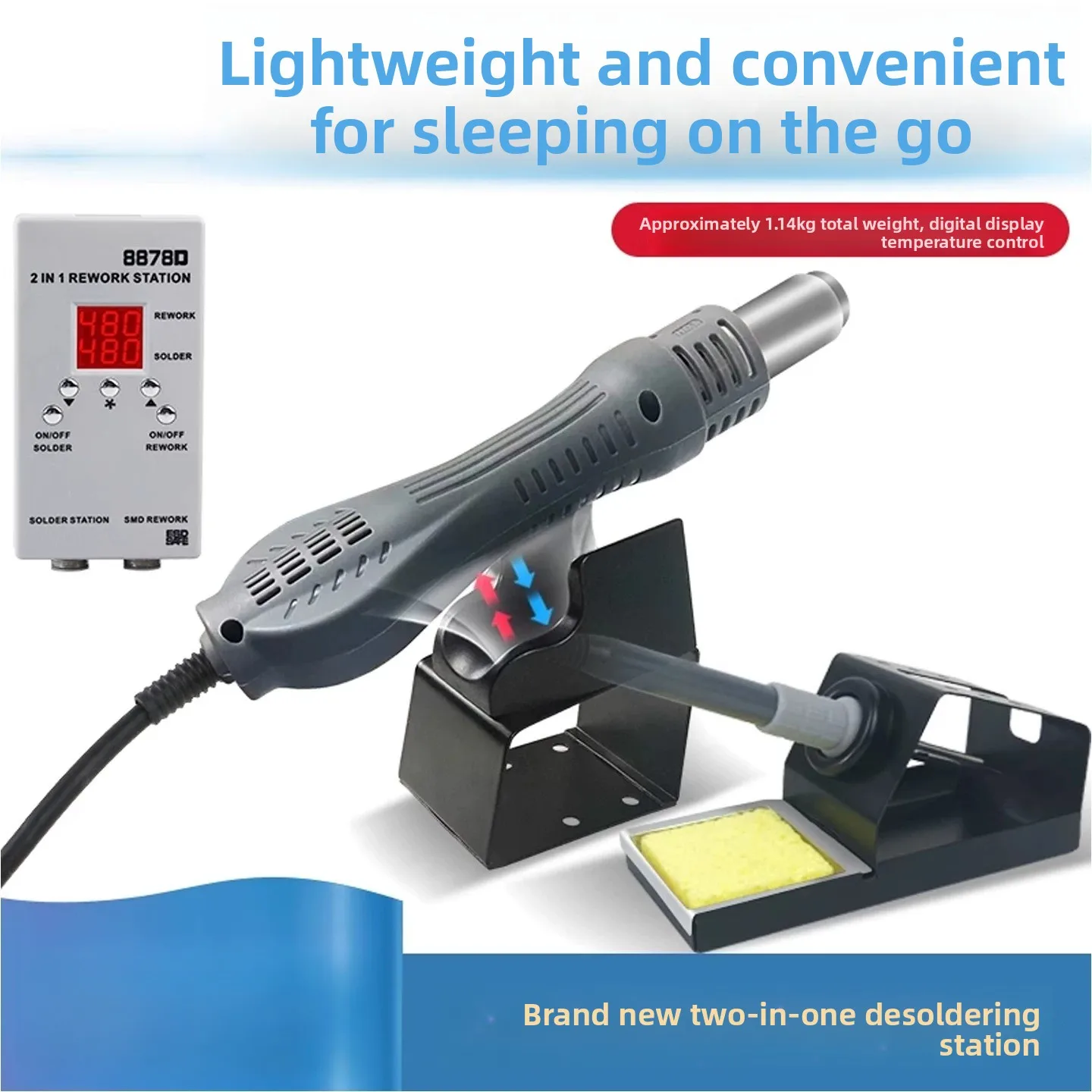 8878D 2-in-1 Rework Station –  - 2 In 1 Soldering Rework Station 750W recension och pris
