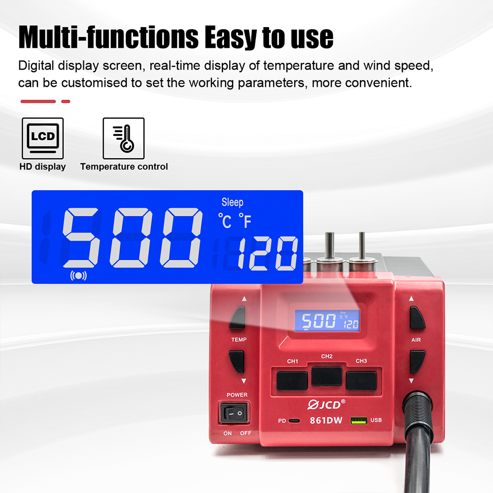 JCD 861DW Hot Air Gun 1000W Hi - Hot Air Rework Station 861Dw recension och pris