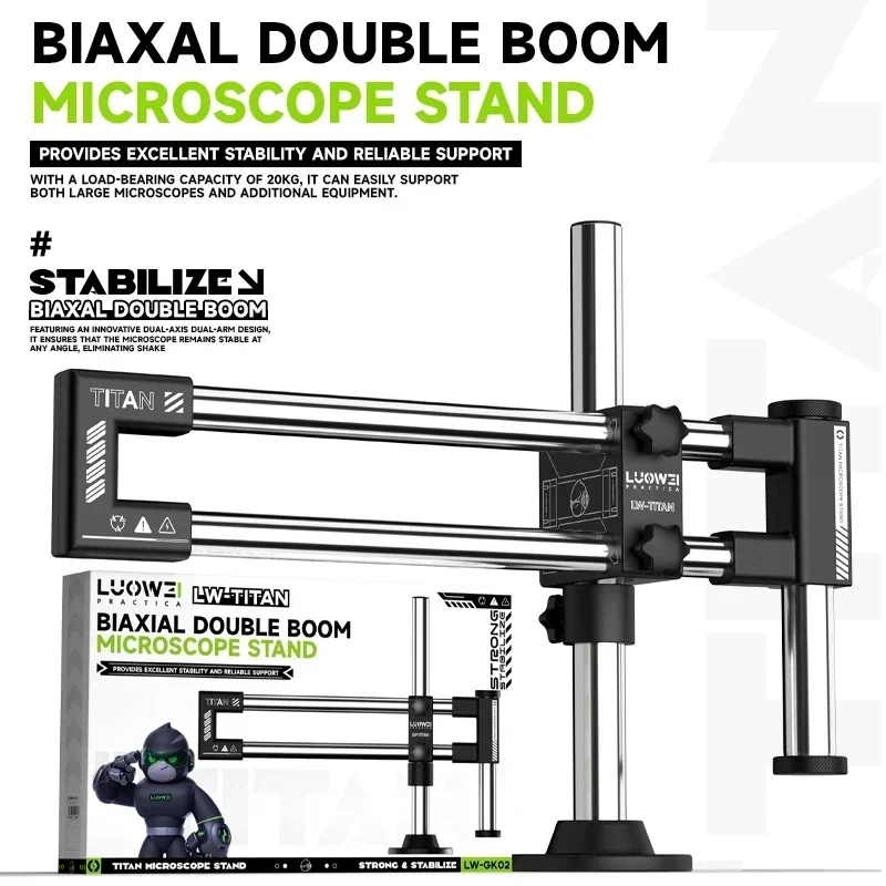 LUOWEI LW-GK02 Biaxal Double B - Articulating Arm Boom Stand Microscope recension och pris