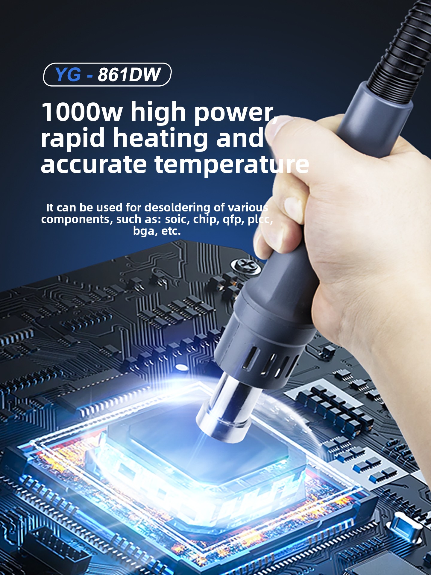 861DW 1000W Industrial Hot Air - Hot Air Rework Station 861Dw recension och pris